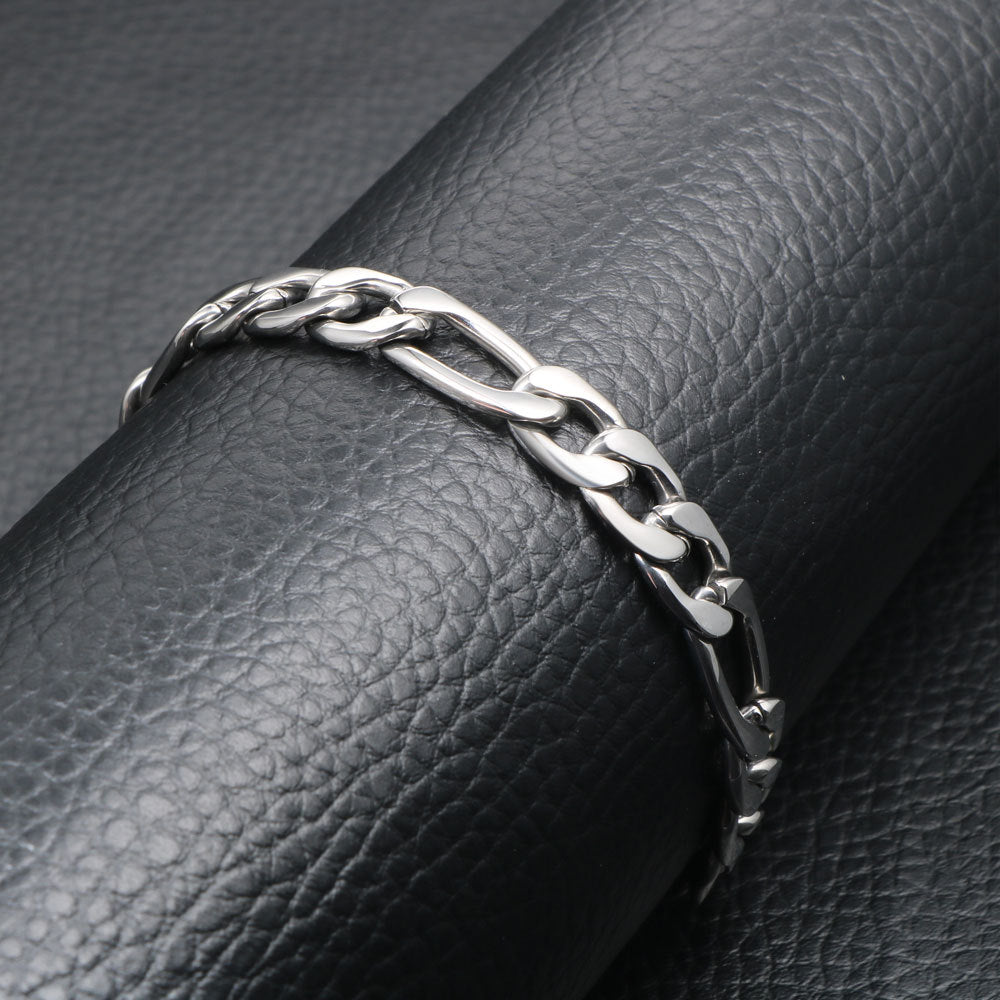 Contemporary Titanium Steel Men's Bracelet - Bold Rock & Hip-Hop Fashion Statement