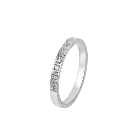 Everyday Genie Titanium Steel Women's Diamond Ring in Korean Fashion