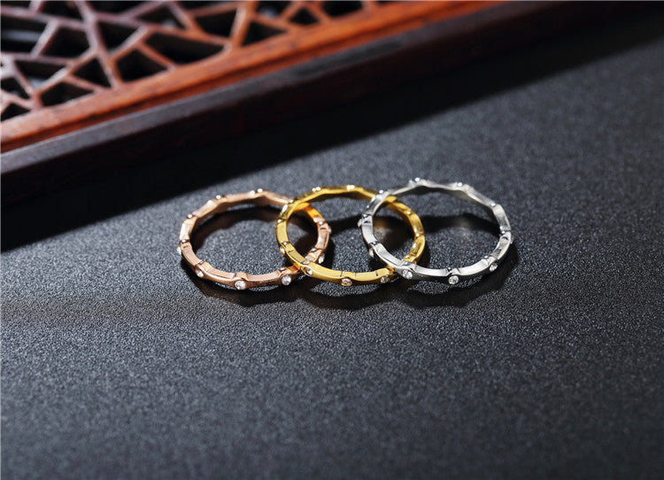 Korean Zircon Ladies Titanium Ring from Foreign Trade New Fashion Collection