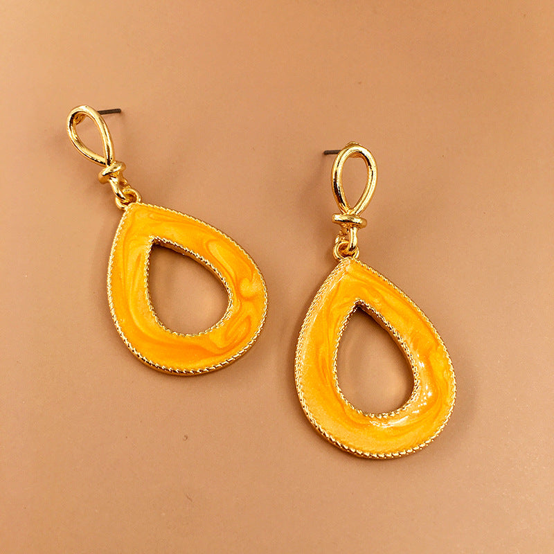 Vibrant Urban Chic Metal Drop Earrings - Vienna Verve Collection