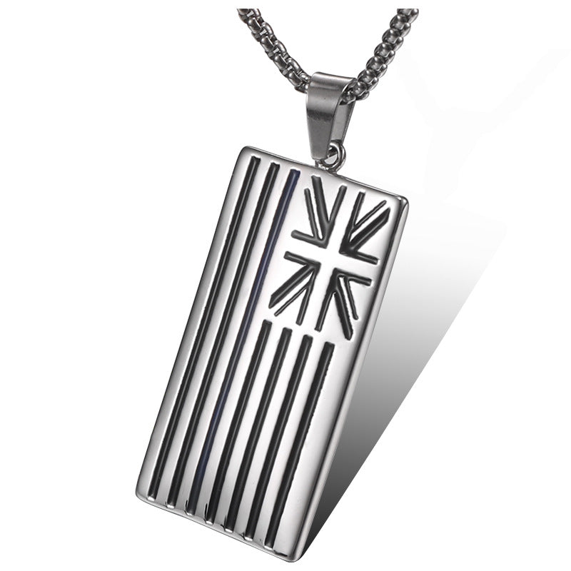 Stylish Korean National Flag Titanium Steel Pendant - Unisex Retro Stainless Steel Jewelry for Men