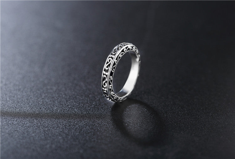 Retro Pattern Titanium Steel Ring for Wholesale Jewelry Trading