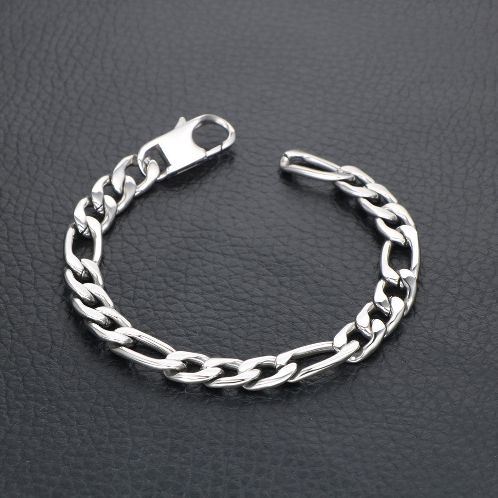 Contemporary Titanium Steel Men's Bracelet - Bold Rock & Hip-Hop Fashion Statement