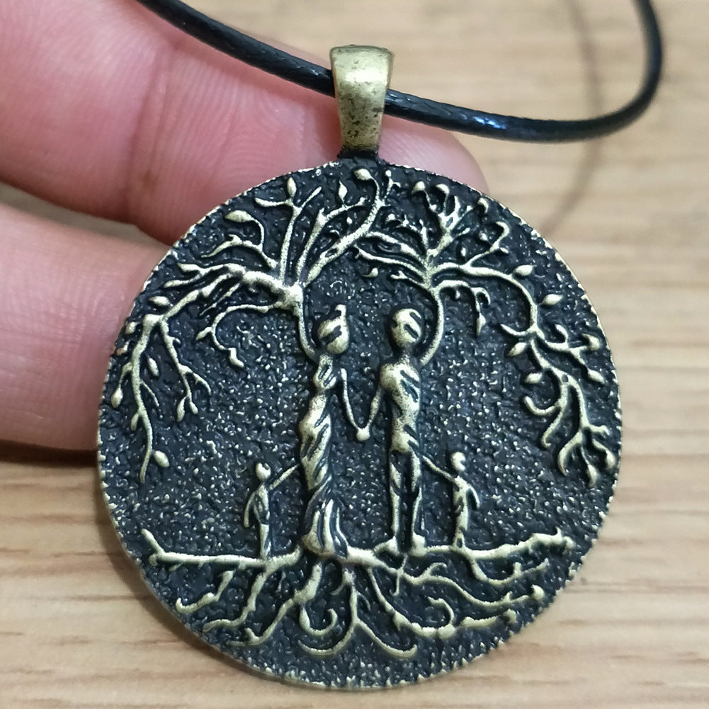 Viking Family Tree Necklace with Pirate Tree of Life Pendant