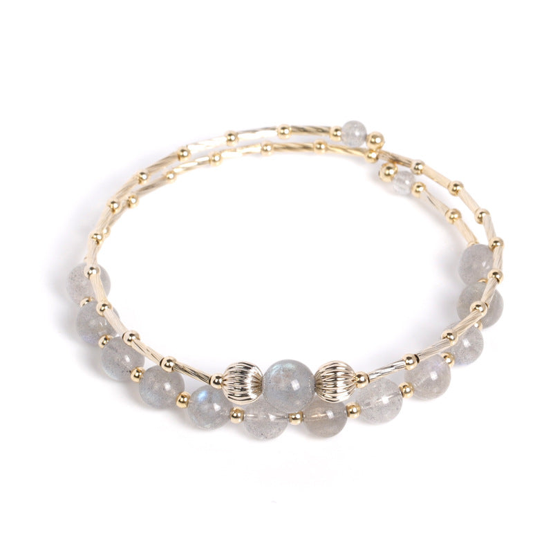 Gray Moonlight Crystal Bracelet - Sterling Silver Women's Jewelry