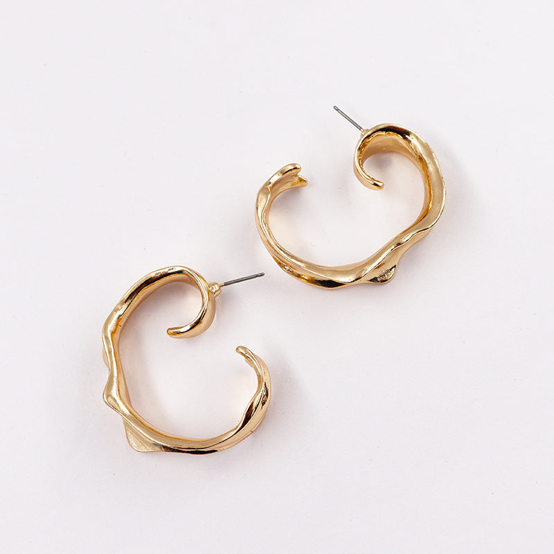 Bold Geometric Alloy Stud Earrings - Vienna Verve Collection