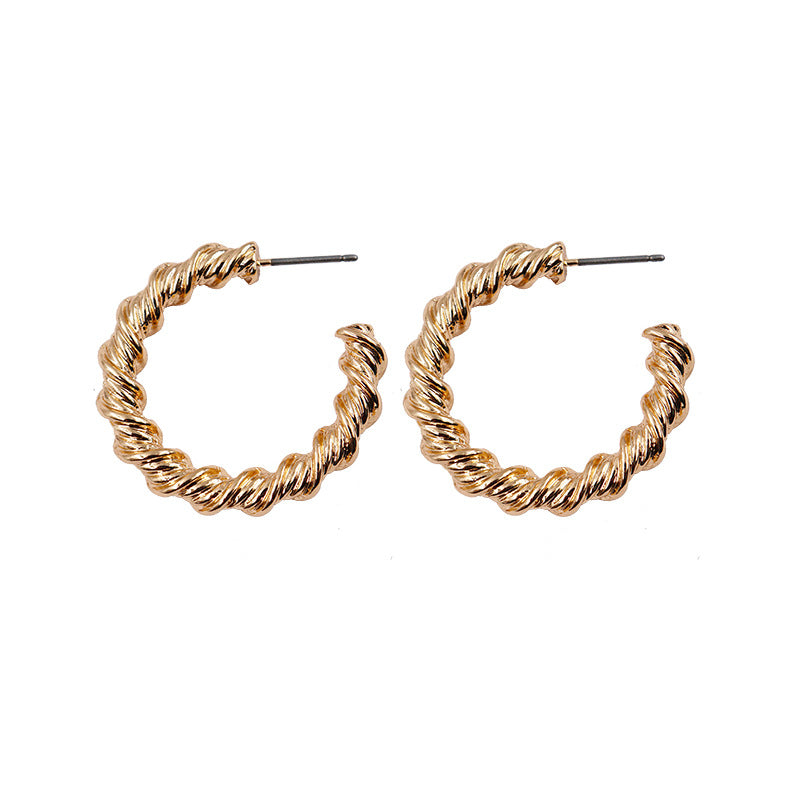 Chic Geometric Circle Earrings with Cross-border Flair