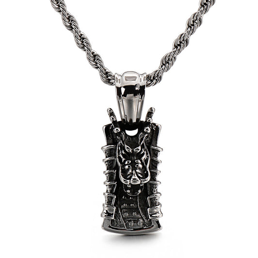 Vintage Wolf Head Stainless Steel Pendant for Men with Unique Retro Design