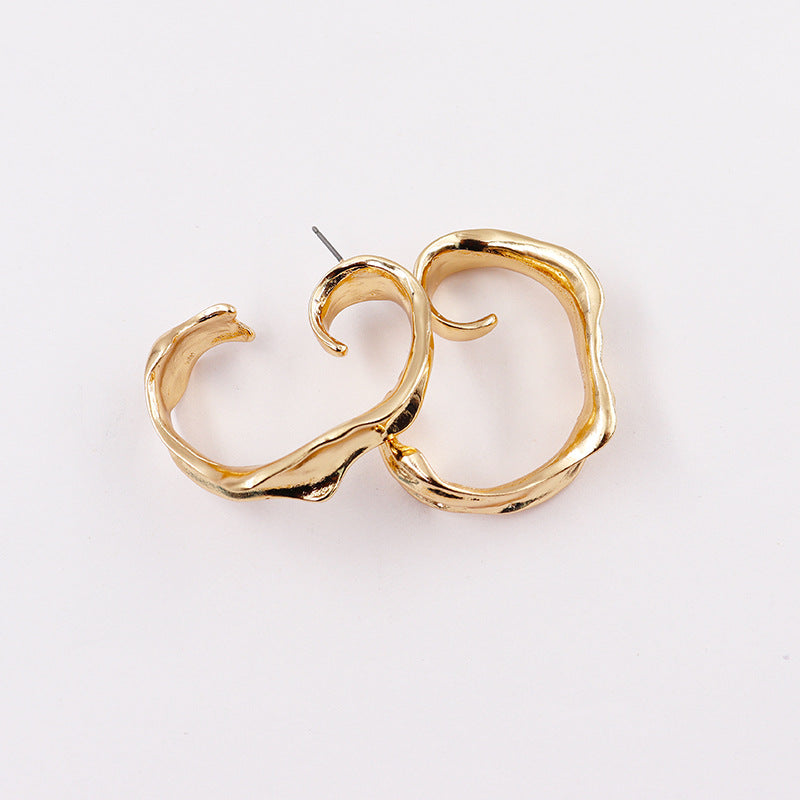 Bold Geometric Alloy Stud Earrings - Vienna Verve Collection