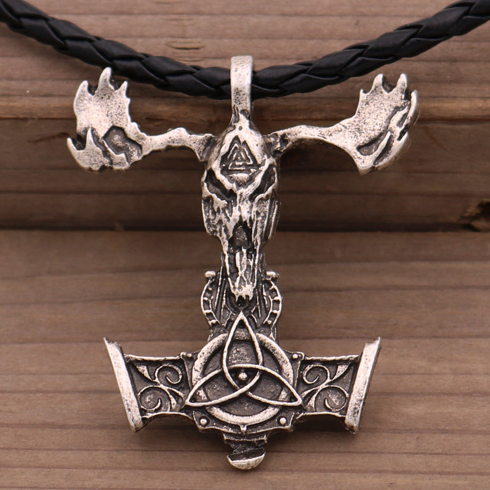 Viking Odin Hammer Rune Pendant Necklace - Norse Legacy Collection