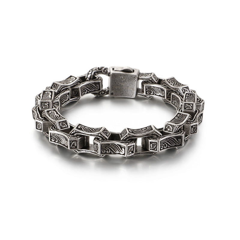 European and American Retro Punk Men's Titanium Steel Bracelet - Wholesale Stainless Steel Jewelry