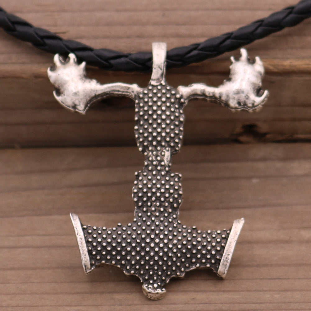 Viking Odin Hammer Rune Pendant Necklace - Norse Legacy Collection