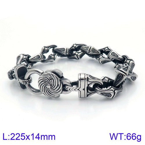 Titanium Steel Punk Cross Bracelet for Men - Domineering Stainless Steel Design