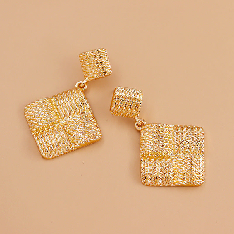 Vienna Verve Metal Square Earrings - Contemporary Fashion Jewelry