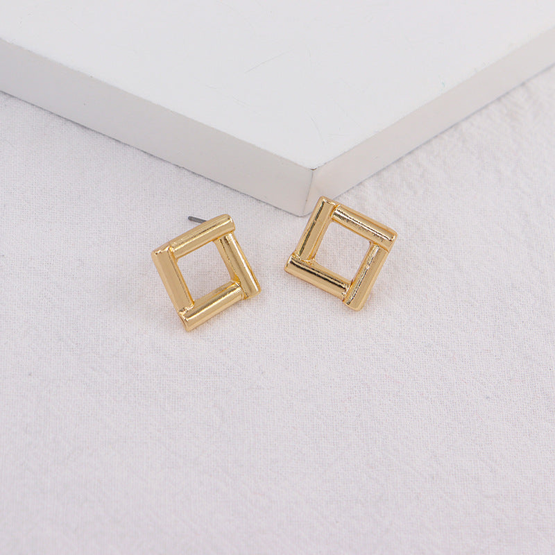 Geometric Alloy Earrings from Japan & South Korea - Online Celebrity Fashion Jewelry