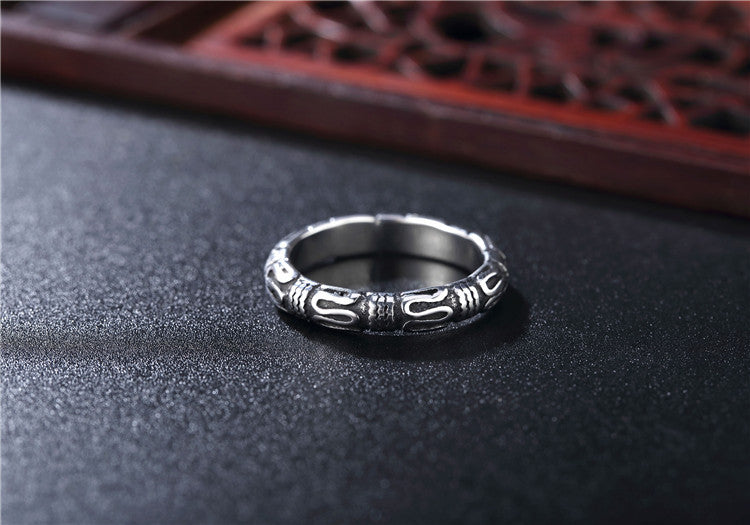 Everyday Genie Retro Titanium Steel Men's Ring