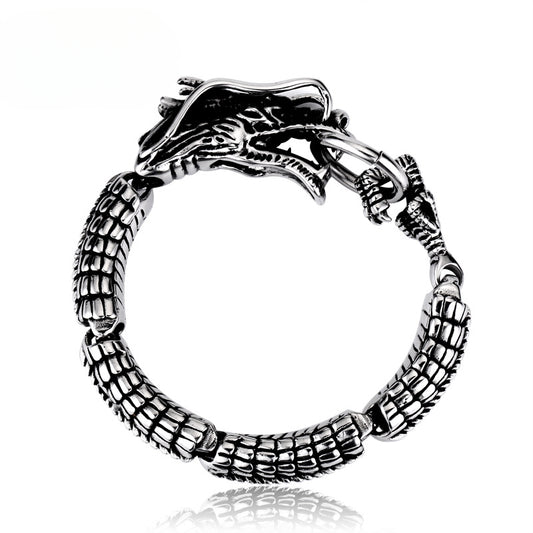 Titanium Steel Dragon Bracelet for Men - Ethnic Style Jewelry Wholesale