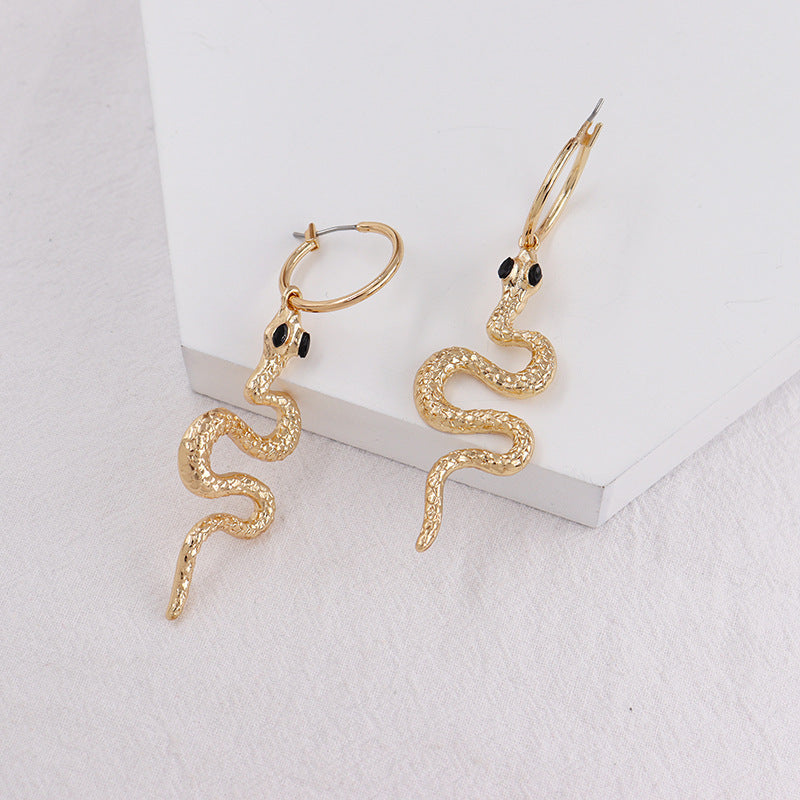 Exaggerated Snake Earrings with European Style Influence