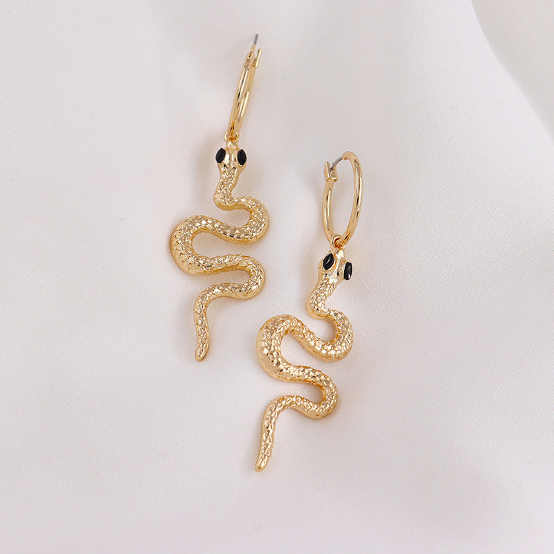 Exaggerated Snake Earrings with European Style Influence