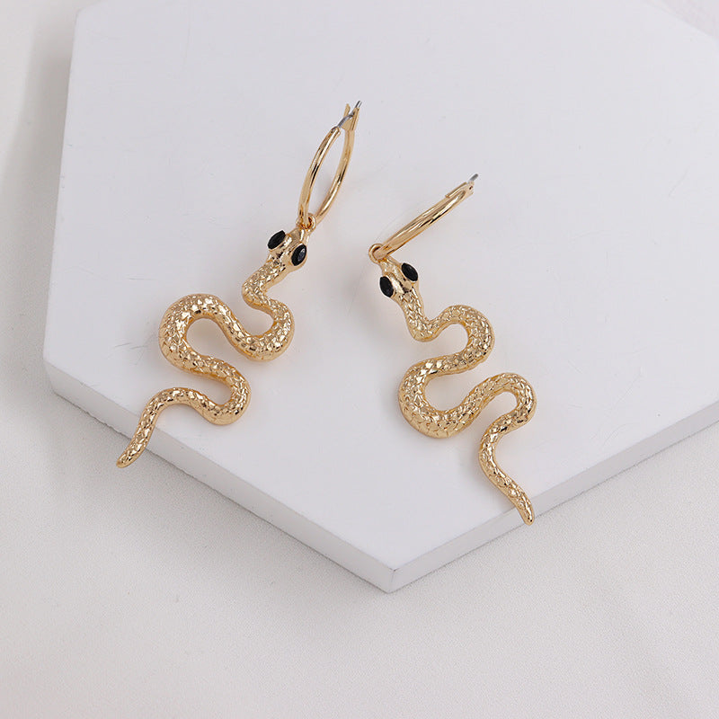 Exaggerated Snake Earrings with European Style Influence