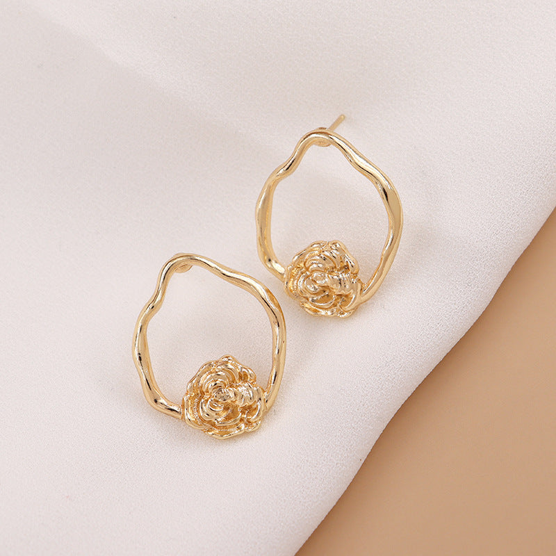 Wholesale Alloy Vienna Verve Rose Earrings with Metal Needles