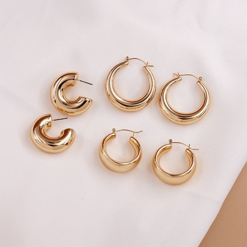 Metallic Charm Gold-Plated Earrings Set by Vienna Verve