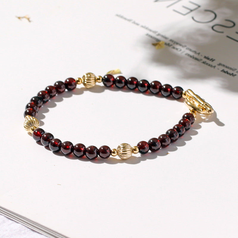 Garnet Sterling Silver Animal Year Crystal Bracelet