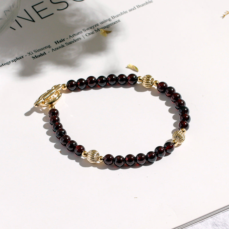 Garnet Sterling Silver Animal Year Crystal Bracelet