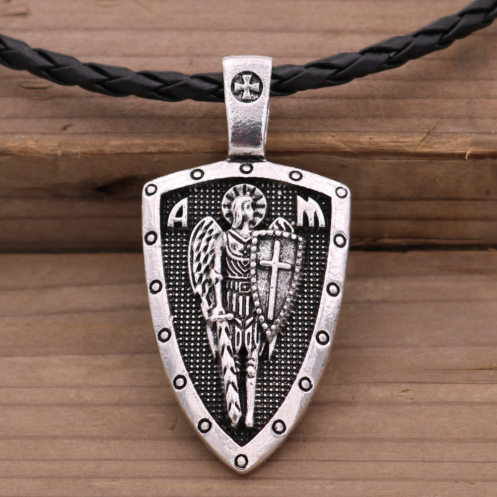 Archangel St Michael's Shield Protection Charm Necklace - Russian Orthodox Pendant