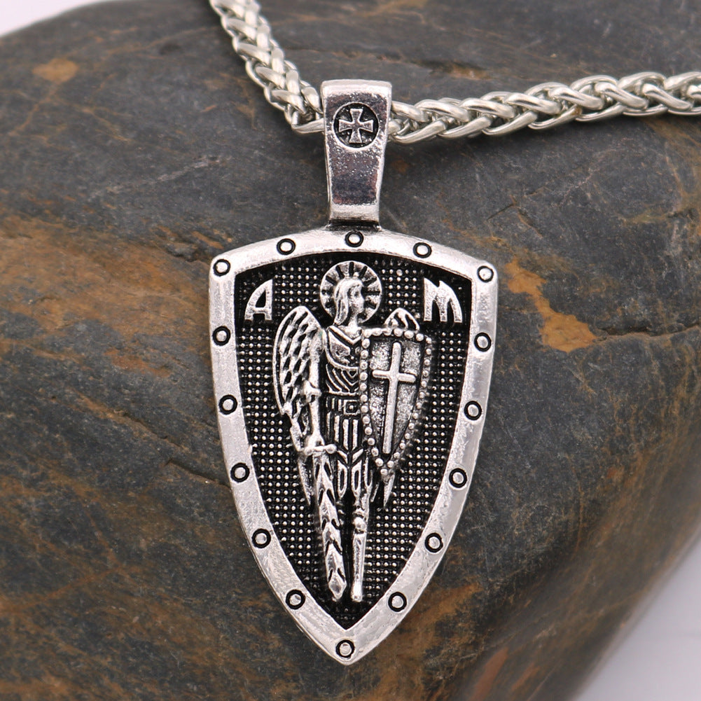 Archangel St Michael's Shield Protection Charm Necklace - Russian Orthodox Pendant