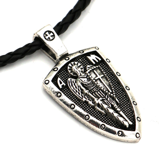 Archangel St Michael's Shield Protection Charm Necklace - Russian Orthodox Pendant