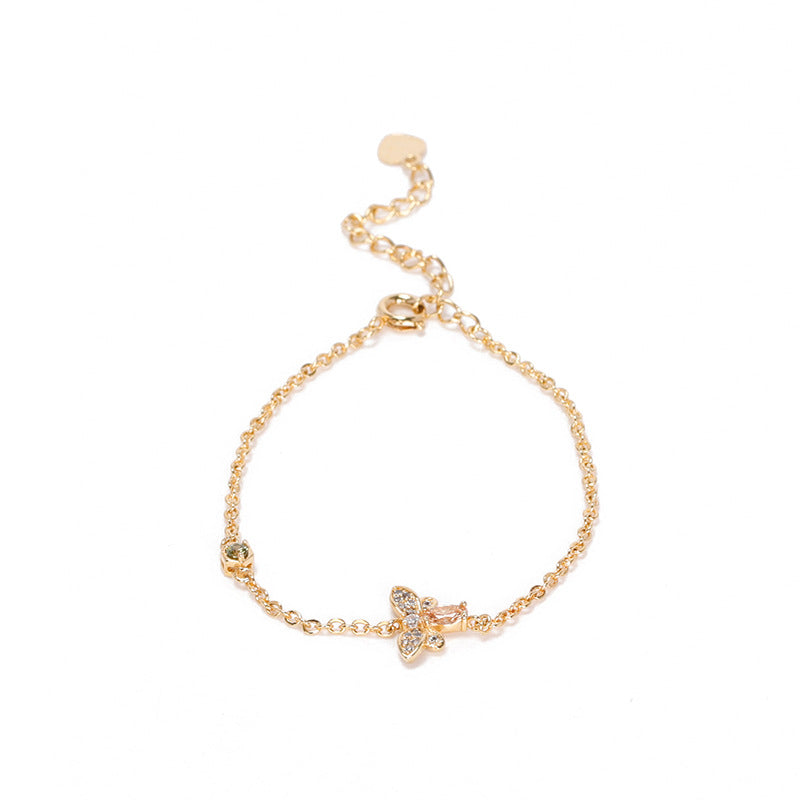 Gold-Plated Zircon Bee Bracelet for Women - Perfect Birthday Gift for Girlfriend or Best Friend