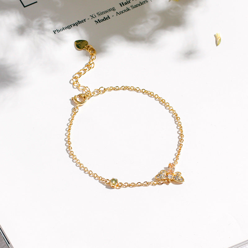 Gold-Plated Zircon Bee Bracelet for Women - Perfect Birthday Gift for Girlfriend or Best Friend