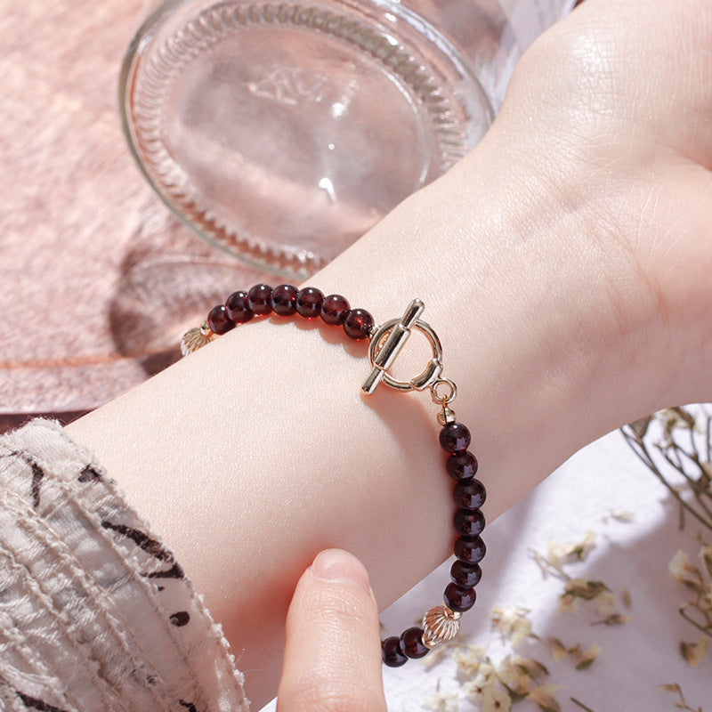 Garnet Sterling Silver Animal Year Crystal Bracelet