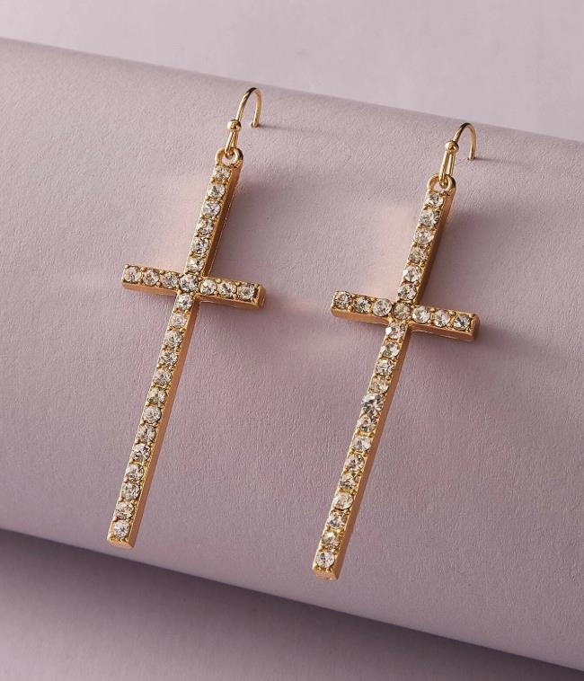 Stylish Retro Alloy Cross Earrings for Women by Planderful - Vienna Verve Collection