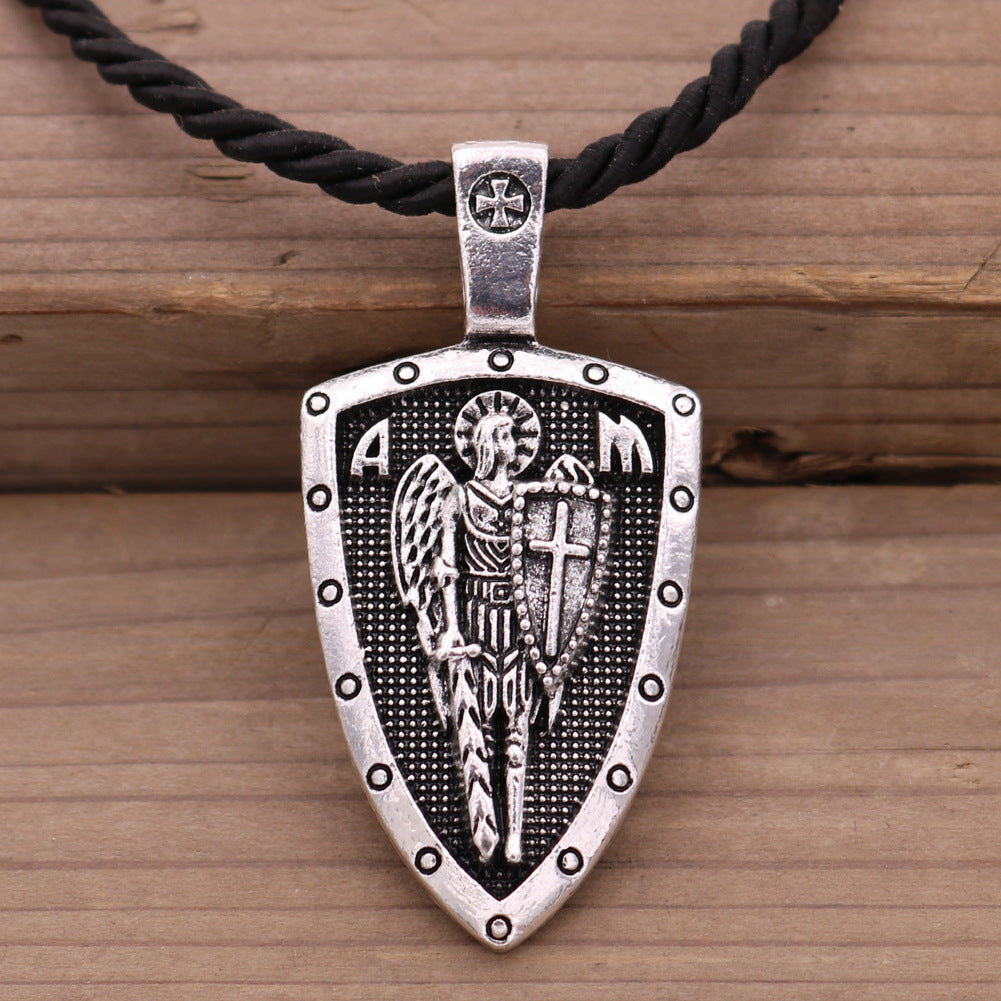 Archangel St Michael's Shield Protection Charm Necklace - Russian Orthodox Pendant