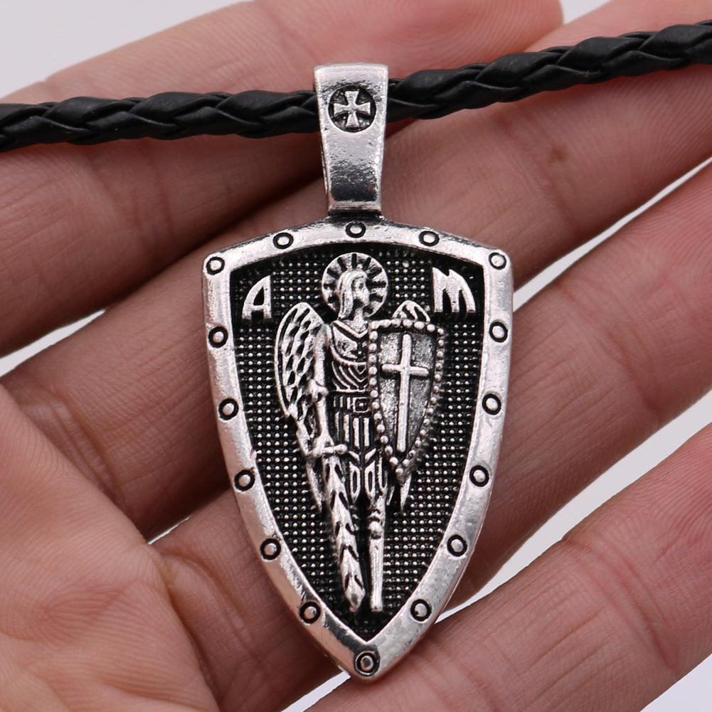 Archangel St Michael's Shield Protection Charm Necklace - Russian Orthodox Pendant