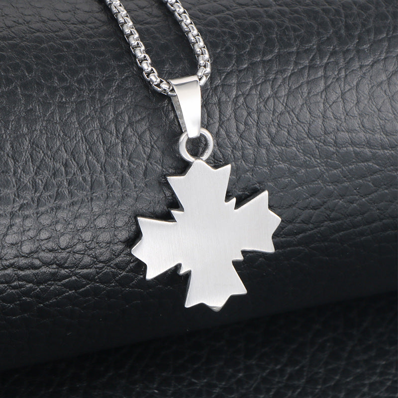 Personalized Titanium Steel Snowflake Hexagram Necklace for Men and Women - Stylish Sweater Chain Accessory