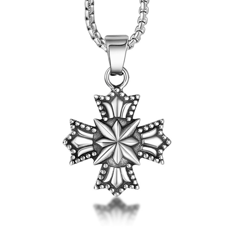 Personalized Titanium Steel Snowflake Hexagram Necklace for Men and Women - Stylish Sweater Chain Accessory