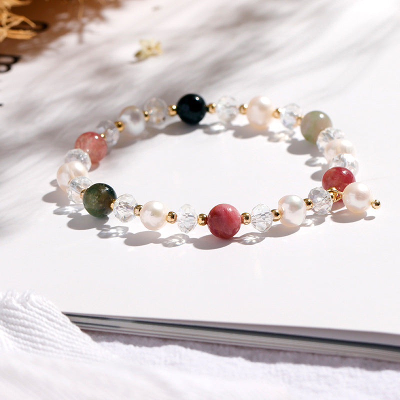 Fortune's Favor Crystal and Tourmaline Pearl Bracelet