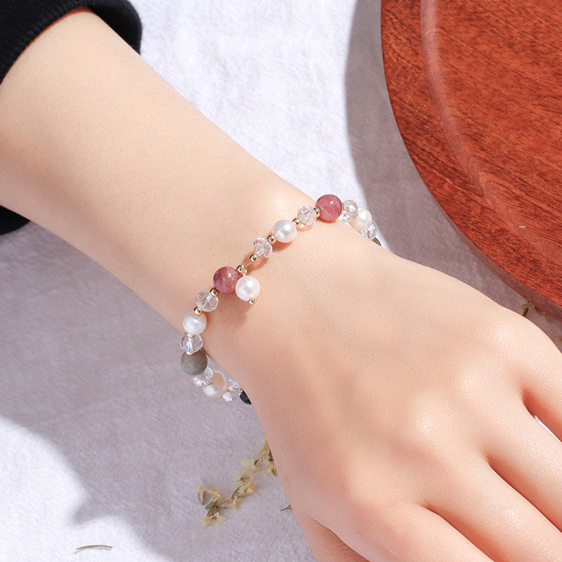 Fortune's Favor Crystal and Tourmaline Pearl Bracelet