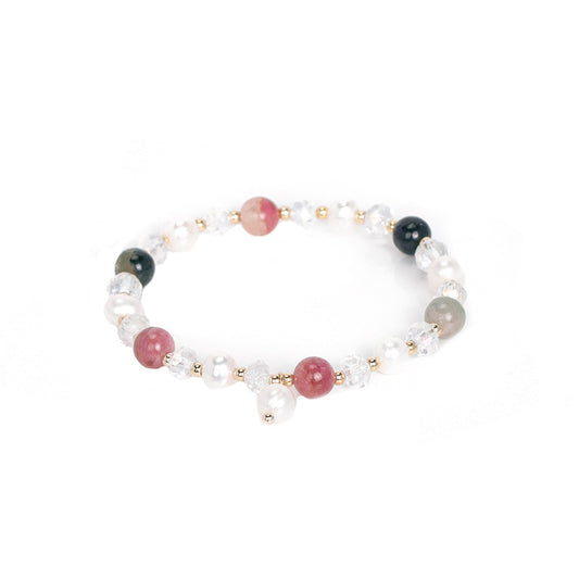 Fortune's Favor Crystal and Tourmaline Pearl Bracelet