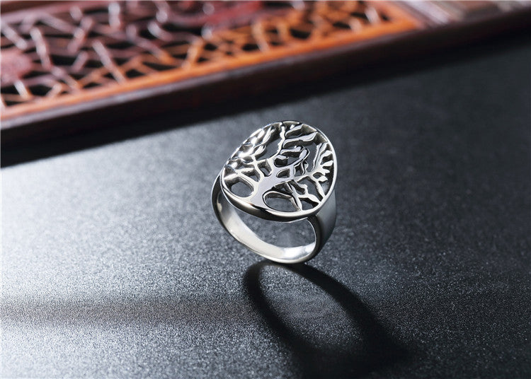 Vintage Tree of Life Titanium Steel Ring