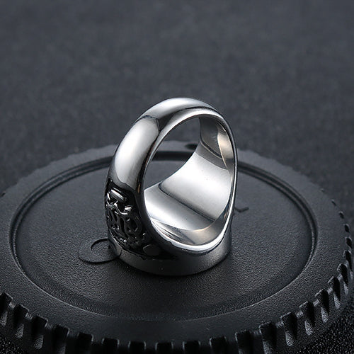 Titanium Steel Retro Anchor Ring for Men - Bold European and American Fashion Jewelry