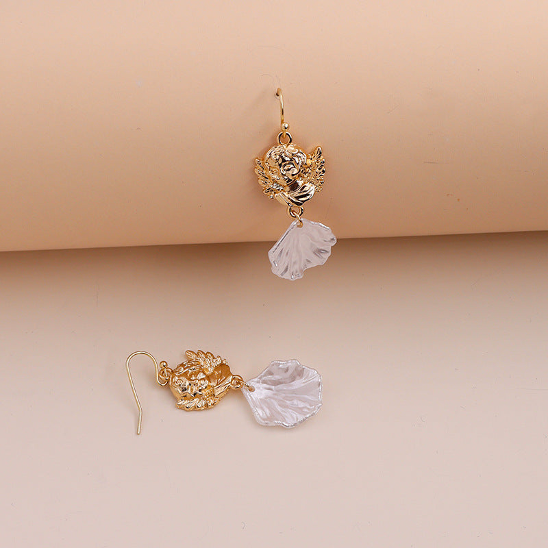 Elegant Baroque Pearl Gold Cross Earrings - Vienna Verve Collection