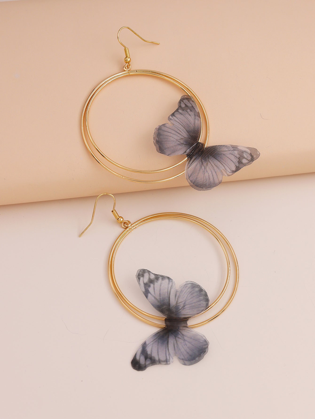 Butterfly Verve Exaggerated Circle Earrings in Geometric Design