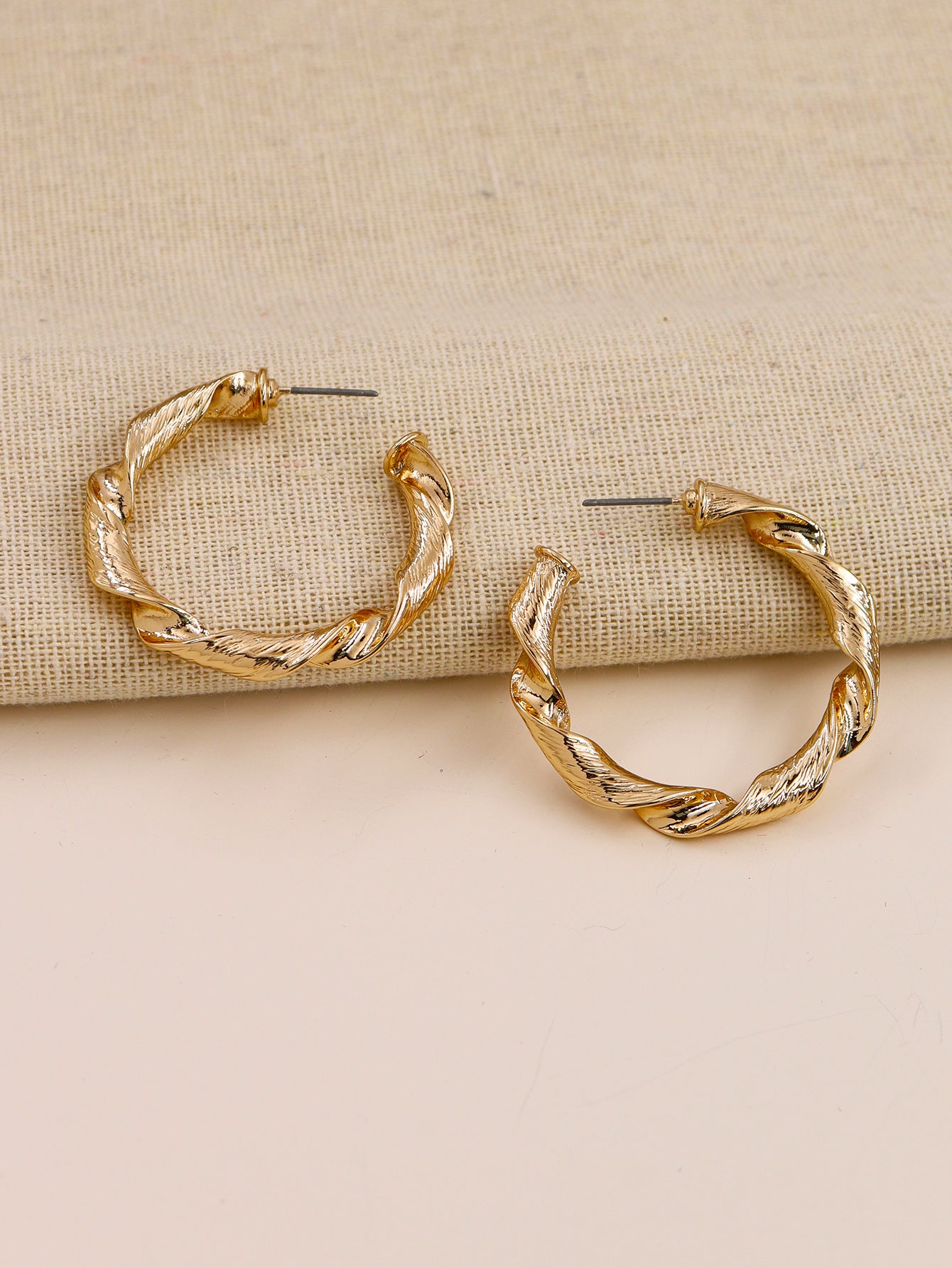 Elegant C-shaped Metal Earrings from Vienna Verve Collection