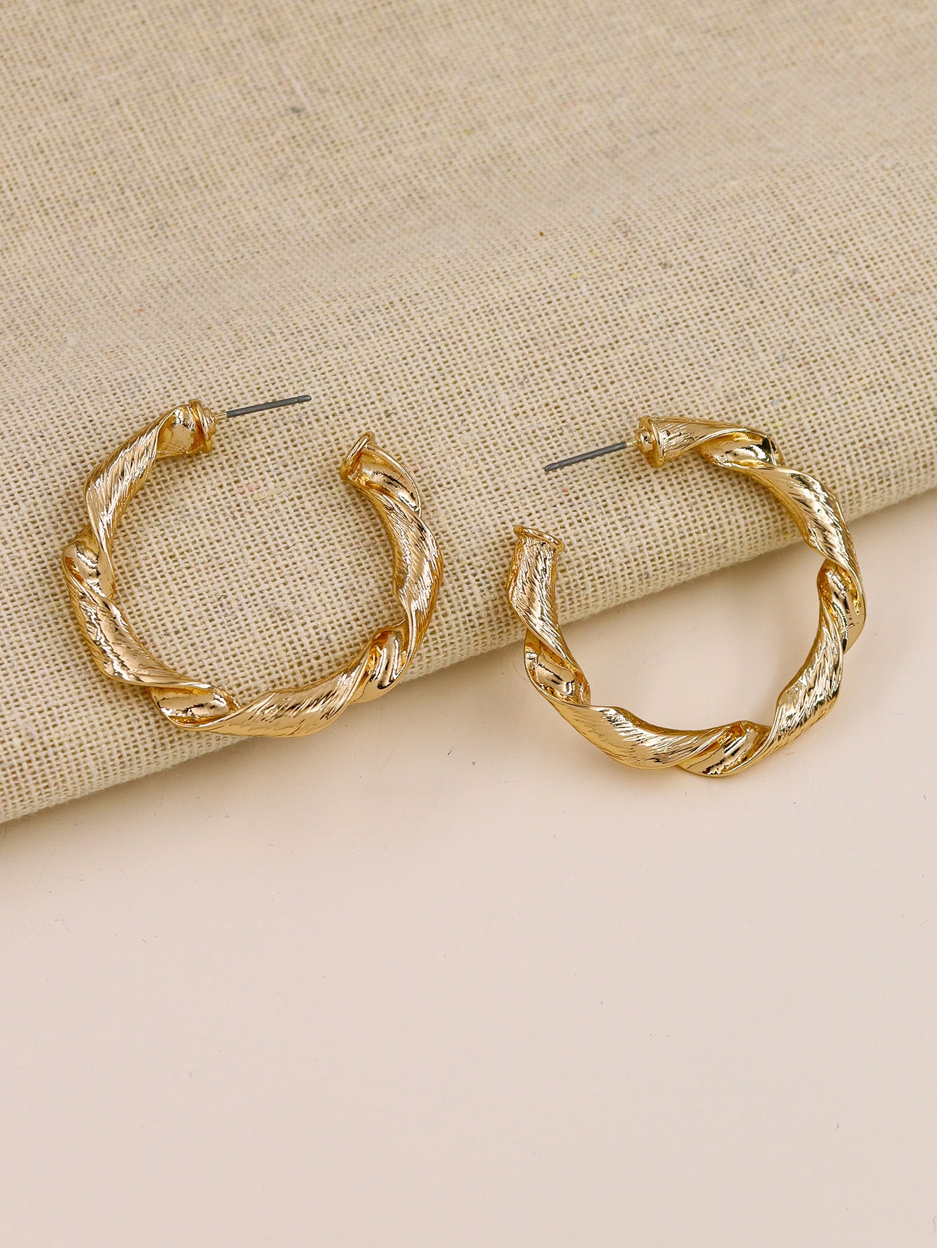 Elegant C-shaped Metal Earrings from Vienna Verve Collection