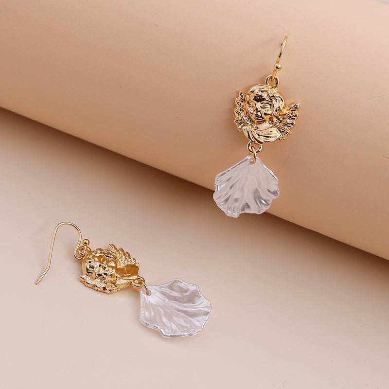 Elegant Baroque Pearl Gold Cross Earrings - Vienna Verve Collection