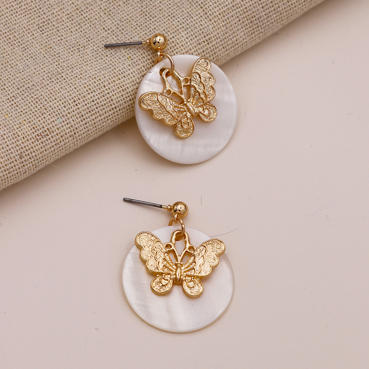 Vienna Verve Metal Butterfly Earrings - Fashion Jewelry Wholesale